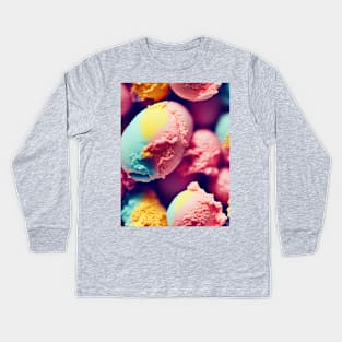 Colorful Ice Cream. Kids Long Sleeve T-Shirt